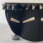 Дизайнерский комод полукруглый черный с 3-мя фактурным ящиками Occasion варинант исполнения - 3 | Loft Concept в Красноярске