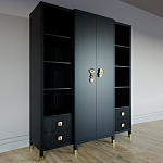 Большой шкаф с витриной Elsa Dreams Black варинант исполнения - 1 | Loft Concept в Красноярске