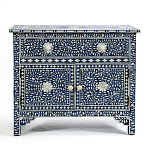 Комод инкрустация костью ORIENTAL Indian синий орнамент варинант исполнения - 1 | Loft Concept в Красноярске