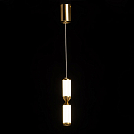 Подвесной светильник с двумя белыми рифлеными цилиндрическими плафонами Golden Swirl варинант исполнения - 3 | Loft Concept в Красноярске