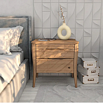 Тумба прикроватная из массива дуба с 2-мя ящиками Tasteful Furniture варинант исполнения - 2 | Loft Concept в Красноярске