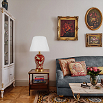 Настольная лампа бордовая с изображением птиц Slip Away варинант исполнения - 5 | Loft Concept в Красноярске