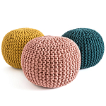 Круглый вязаный пуф Yellow Knitted Ball Pouf варинант исполнения - 2 | Loft Concept в Красноярске