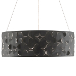 Люстра в форме цилиндра с чёрным фактурным абажуром Round Necklines варинант исполнения - 3 | Loft Concept в Красноярске