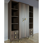 Большой шкаф с витриной Elsa Dreams Walnut варинант исполнения - 2 | Loft Concept в Красноярске