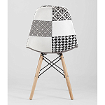 Пластиковый стул на ножках из массива бука Eames Черно-Белый Пэчворк варинант исполнения - 4 | Loft Concept в Красноярске