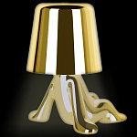 Настольная лампа фигурная золотого цвета с гладким абажуром Высота 17 см Sophia варинант исполнения - 7 | Loft Concept в Красноярске