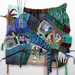 Панно гобелен яркие Пространство-Время TimeSpace Blue варинант исполнения - 1 | Loft Concept в Красноярске