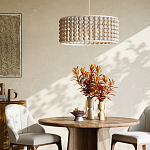 Люстра в форме цилиндра с вставками из деревянных бусин Wooden Beads варинант исполнения - 5 | Loft Concept в Красноярске