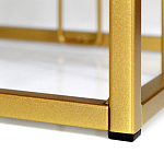 Пуф квадратный голубой велюр на золотом металлическом основании Celeste Blue варинант исполнения - 3 | Loft Concept в Красноярске