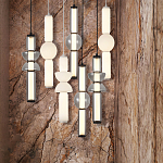 Подвесной светильник из дымчатого стекла цилиндрической формы с чёрным металлическим основанием Hiding secrets варинант исполнения - 8 | Loft Concept в Красноярске