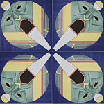 Плитка дизайнерская с узором Маска варинант исполнения - 2 | Loft Concept в Красноярске