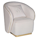 Кресло велюровое оттенка слоновой кости с простроченной спинкой Perfect Comfort варинант исполнения - 1 | Loft Concept в Красноярске