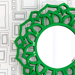 Зеркало круглое в ажурной зеленой раме Green Floral Pattern варинант исполнения - 1 | Loft Concept в Красноярске