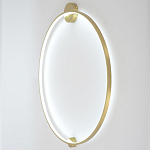 Бра светодиодное круглой формы с рамкой цвета латунь Ring Horizontal варинант исполнения - 2 | Loft Concept в Красноярске