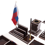 Настольный письменный набор из природного камня обсидиана с декором в виде орла Golden Eagle варинант исполнения - 4 | Loft Concept в Красноярске