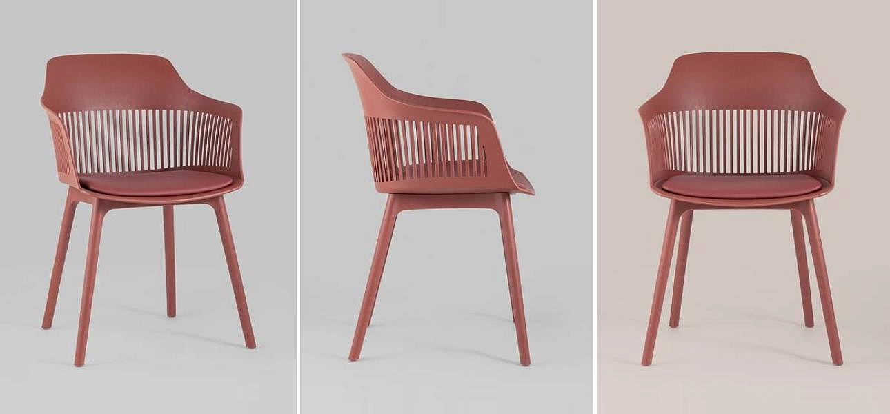 Стул Crocus Chair Терракотовый цвет Подушка эко-кожа Стул Crocus Chair Терракотовый цвет Подушка эко-кожа - Loft-Concept в Красноярске