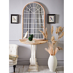 Зеркало-окно настенное в венецианском стиле с деревянной рамой бежевого цвета Venetian Smooth варинант исполнения - 4 | Loft Concept в Красноярске