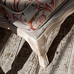 Мягкая банкетка из массива бука серая с растительным орнаментом Raffael Grey Floral Banquette варинант исполнения - 4 | Loft Concept в Красноярске