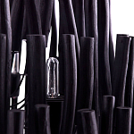 Люстра черная с несколькими ярусами деревянных палочек Bright Wooden Chandelier варинант исполнения - 10 | Loft Concept в Красноярске