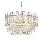 Круглая люстра с хрустальными подвесками на серебряном каркасе Gorgeous Crystal Light варинант исполнения - 9 | Loft Concept в Красноярске