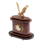 Часы настольные бронзовые из натурального камня Лемезит с декором в виде горного орла Eagle Stone Clock варинант исполнения - 2 | Loft Concept в Красноярске