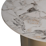Стол журнальный круглый керамогранит белый Keramos варинант исполнения - 3 | Loft Concept в Красноярске