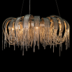 Люстра круглая подвесная с металлическими дугами и длинными цепочками 80 см Atlantis Chain варинант исполнения - 6 | Loft Concept в Красноярске