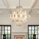 Люстра  с каскадом из круглых декоративных элементов  White Clear Glass Chandelier варинант исполнения - 4 | Loft Concept в Красноярске