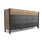 Комод 8 ящиков с подсветкой на рельефном фасаде Warm Industrial варинант исполнения - 7 | Loft Concept в Красноярске