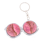 Зеркало брелок складное двухстороннее из натурального камня Родонит Stone Mirrors варинант исполнения - 6 | Loft Concept в Красноярске