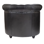 Кресло кожаное с мягкими подлокотниками на 4-х деревянных ножках Logan Leather Armchair black варинант исполнения - 3 | Loft Concept в Красноярске