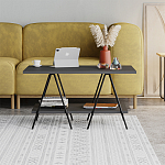 Стол журнальный с прямоугольной столешницей и полкой цвета антрацит ESSEL ANTHRACITE варинант исполнения - 1 | Loft Concept в Красноярске