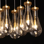 Люстра с 9-ю прозрачными стеклянными плафонами в форме капли Lucid Rain  варинант исполнения - 5 | Loft Concept в Красноярске