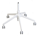 Стул с мягкой синей обивкой из велюра и подъемно-поворотным механизмом на белых колесиках Harper Blue and White варинант исполнения - 4 | Loft Concept в Красноярске