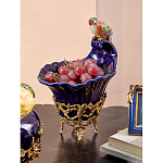 Чаша темно-синего цвета из фарфора с разноцветной птичкой Eden Garden porcelain and bronze варинант исполнения - 6 | Loft Concept в Красноярске