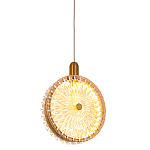 Подвесной светильник с плафоном из рельефного стекла Peony Glass Bronze  варинант исполнения - 1 | Loft Concept в Красноярске