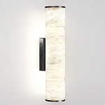 Бра с цилиндрическим плафоном из белого алебастра на прямоугольном основании Темная Латунь Cryptocrystalline Stone варинант исполнения - 1 | Loft Concept в Красноярске