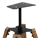 Барный стул со спинкой и металлической подставкой на 4-х деревянных ножках Бежевый Велюр Vendramin Chair варинант исполнения - 7 | Loft Concept в Красноярске