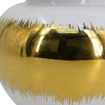 Ваза белая с крышкой и золотистыми фрагментами 24 см Chinoiserie Ceramics варинант исполнения - 3 | Loft Concept в Красноярске