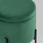 Зеленый пуф на черных ножках SANJAY варинант исполнения - 4 | Loft Concept в Красноярске