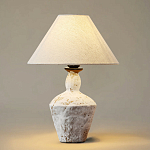 Настольная лампа с керамическим фактурным основанием и тканевым абажуром Eastern Tale варинант исполнения - 2 | Loft Concept в Красноярске