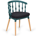 Пластиковый стул на ножках из массива бука Ferret Spiral Green варинант исполнения - 7 | Loft Concept в Красноярске