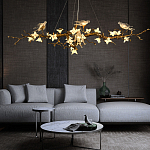 Люстра в виде золотой ветки с цветами и птичками Marvelous Garden варинант исполнения - 3 | Loft Concept в Красноярске