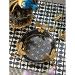 Блюдо черного цвета из фрафора на бронзовых ножках в виде стрекоз Eden Garden варинант исполнения - 4 | Loft Concept в Красноярске