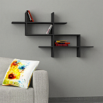 Полка фигурная подвесная цвета антрацит HALIC BOOKCASE ANTHRACITE варинант исполнения - 1 | Loft Concept в Красноярске