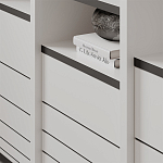 Стеллаж прямой ассиметричный с полками и 4-мя дверцами ARYA BOOKCASE WHITE варинант исполнения - 6 | Loft Concept в Красноярске