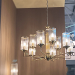Люстра с 9-ю цилиндрическими стеклянными плафонами Jeanette варинант исполнения - 6 | Loft Concept в Красноярске