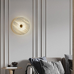 Бра в форме диска из натурального камня с декоративным центральным элеменом Cryptocrystalline Stone варинант исполнения - 4 | Loft Concept в Красноярске