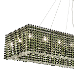 Прямоугольная люстра с хрустальными подвесками Crystal Art Chrome Green Rectangular Chandelier варинант исполнения - 2 | Loft Concept в Красноярске
